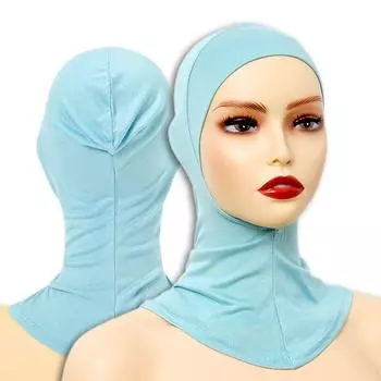 Женский мусульманский тюрбан, шляпа, шейный платок, модальный головной убор, внутренний хиджаб, женский сплошной цвет, эластичный