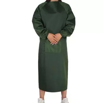 Женский мужской домашний фартук с длинным рукавом для выпечки унисекс регулируемые карманы с защитой от масла нагрудник для готовки моющиеся кухонные принадлежности blue