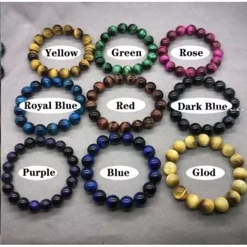 Женский мужской натуральный драгоценный камень 8 мм из бисера, тигровый глаз, манжета, браслет-браслет жёлтый