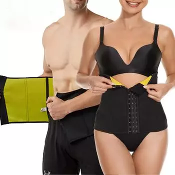Женский мужской пояс для похудения, пояс для коррекции живота, утягивающий пояс, женский корсет с пряжкой спереди, пояс-пояс S чёрный