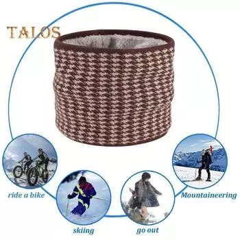 Женский мужской шарф с клетчатым принтом, утолщенная бархатная подкладка, мягкий теплый шарф для шеи, для занятий спортом на открытом воздухе, велоспорта, утеплитель для шеи