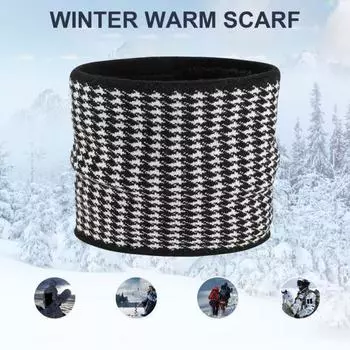 Женский мужской шарф с клетчатым принтом, утолщенная бархатная подкладка, мягкий теплый шарф для шеи, для занятий спортом на открытом воздухе, велоспорта, утеплитель для шеи