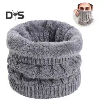 Женский мужской термошарф однотонный с фактурой кручения, утолщенная плюшевая подкладка, теплый шарф для шеи, ветрозащитный шарф для защиты от холода красный