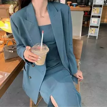 Женский наряд из двух частей с профессиональной одеждой и костюмом фаната богини темперамента S синий