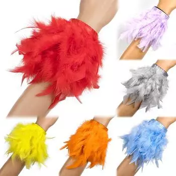 Женский нарядный бальный браслет украшенный перьями манжета вечеринка сценические аксессуары для выступлений