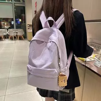 Женский нейлоновый рюкзак для школьников, большой емкости, дорожный рюкзак чёрный