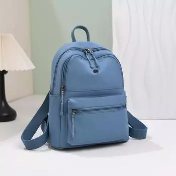 Женский нейлоновый рюкзак, легкий, однотонный, школьный, школьный ранец зелёный