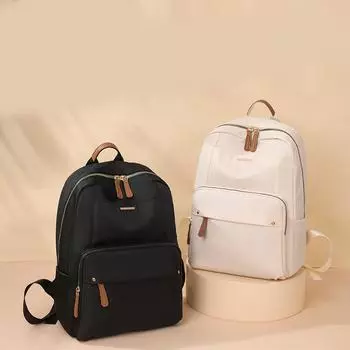 Женский нейлоновый рюкзак, однотонный рюкзак для компьютера большой емкости, легкий пригородный школьный рюкзак чёрный