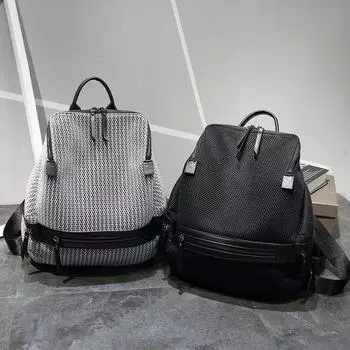 Женский нейлоновый рюкзак, повседневный женский школьный рюкзак для девочек-подростков, женский легкий дорожный рюкзак чёрный