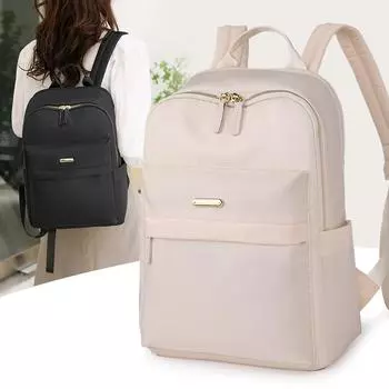 Женский нейлоновый рюкзак, школьный рюкзак для компьютера большой емкости чёрный