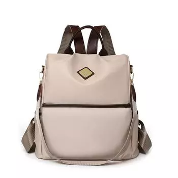 Женский нейлоновый рюкзак, уличный рюкзак, однотонный бежевый