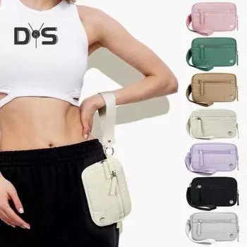 Женский нейлоновый стеганый кошелек на запястье, портативный водонепроницаемый кошелек на запястье с 3 карманами на молнии для кредитных карт и ключей розовый