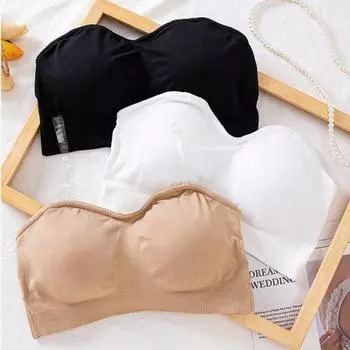 Женский невидимый бюстгальтер-труба без бретелек, беспроводной, противоскользящий, силиконовый, пуш-ап, анти-воздействие, однотонный, эластичный, женский бюстгальтер-бандо, женское нижнее белье S