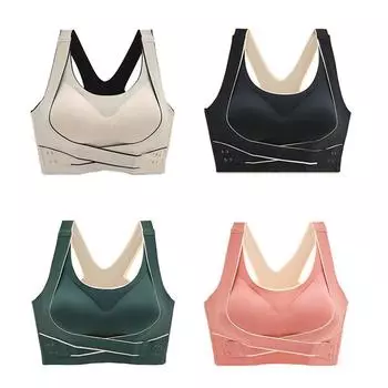 Женский невидимый передний крест с застежкой, противоударный спортивный бюстгальтер для йоги, красивый повседневный бюстгальтер без косточек для фитнеса с перекрестной застежкой сзади L