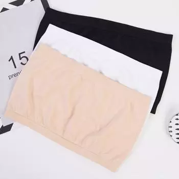 Женский невидимый топ-бюстгальтер без бретелек с мягкой подкладкой, беспроводной противоскользящий мягкий антиэкспозиционный однотонный эластичный женский бандо белый