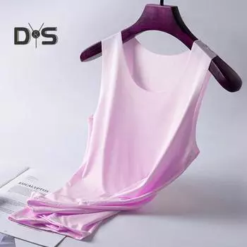 Женский нижний жилет из ледяного шелка, бесшовный, без рукавов, чистый цвет, плюс размер, эластичный, с круглым вырезом, с сухим охлаждением, бретелька для летних свиданий, офиса, отдыха XL белый