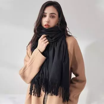 Женский новогодний красный шарф из искусственного кашемира Ins Net Red Style - высококачественная теплая шаль с кисточками для осени и зимы 70*180cm коричневый