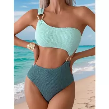 Женский новый цветной вырез сексуальный бикини цельный купальник S