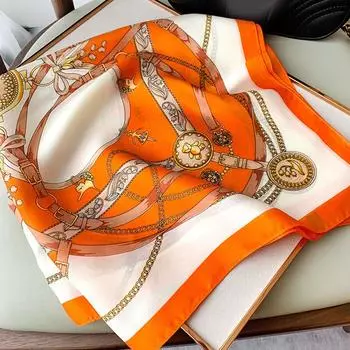 Женский новый дизайн, стильный платок, популярный солнцезащитный шелковый хиджаб, пляжные шарфы Four Seasons, роскошный квадратный платок 70X70 см 70X70CM