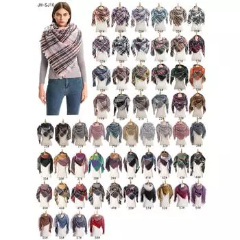 Женский новый европейский и американский шарф-шаль, осенне-зимний крупный сетчатый треугольный имитация кашемира двухсторонний шарф 135*135cm