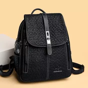 Женский новый модный и универсальный рюкзак большой вместимости из мягкой кожи для студентов, путешествий на открытом воздухе