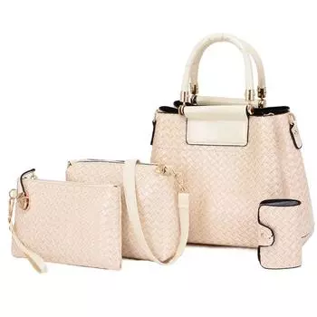 Женский новый модный комплект из четырех предметов с тиснением для матери и ребенка, вместительная сумка-мессенджер через плечо красный