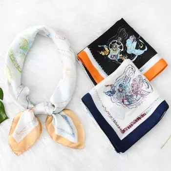 Женский новый модный шелковый шарф с имитацией атмосферы, защитный шарф для шеи, весна, лето, осень, квадратный шарф 70*70CM