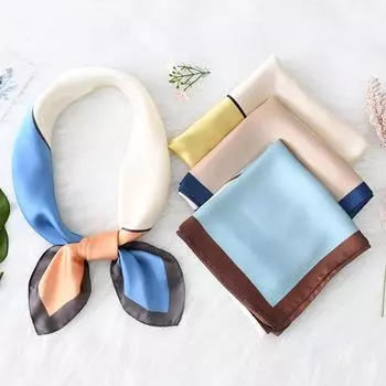 Женский новый модный шелковый шарф с имитацией атмосферы, защитный шарф для шеи, весна, лето, осень, квадратный шарф 70*70CM