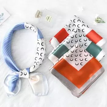 Женский новый модный шелковый шарф с имитацией атмосферы, защитный шарф для шеи, весна, лето, осень, квадратный шарф 70*70CM зелёный