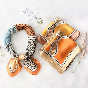 Женский новый модный шелковый шарф с имитацией атмосферы, защитный шарф для шеи, весна, лето, осень, квадратный шарф 70*70CM