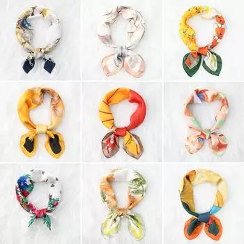 Женский новый модный шелковый шарф с имитацией атмосферы, защитный шарф для шеи, весна, лето, осень, квадратный шарф 70*70cm