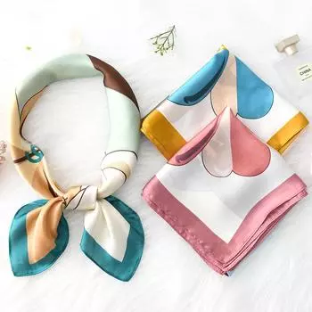 Женский новый модный шелковый шарф с имитацией атмосферы, защитный шарф для шеи, весна, лето, осень, квадратный шарф 70*70CM