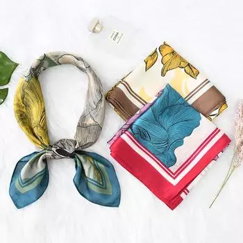 Женский новый модный шелковый шарф с имитацией атмосферы, защитный шарф для шеи, весна, лето, осень, квадратный шарф 70*70CM