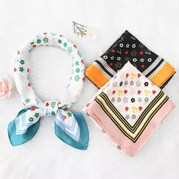 Женский новый модный шелковый шарф с имитацией атмосферы, защитный шарф для шеи, весна, лето, осень, квадратный шарф 70*70CM