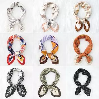 Женский новый модный шелковый шарф с имитацией атмосферы, защитный шарф для шеи, весна, лето, осень, квадратный шарф 70*70CM