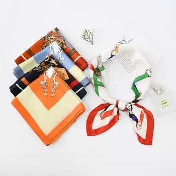 Женский новый модный шелковый шарф с имитацией атмосферы, защитный шарф для шеи, весна, лето, осень, квадратный шарф 70*70