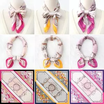 Женский новый модный шелковый шарф с имитацией атмосферы, защитный шарф для шеи, весна, лето, осень, квадратный шарф 70*70CM