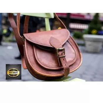 Женский новый потертый кошелек ручной работы из натуральной коричневой козьей кожи премиум-класса через плечо 7 x 9 x 3 in коричневый