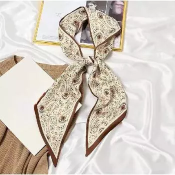 Женский новый повседневный длинный шелковый шарф для поездок на работу с принтом, шарф темперамента, летний модный универсальный декоративный диагональный шарф 145*14cm фиолетовый