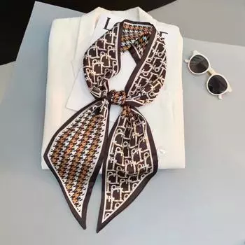 Женский новый повседневный длинный шелковый шарф для поездок на работу с принтом, шарф темперамента, летний модный универсальный декоративный диагональный шарф 145*14cm