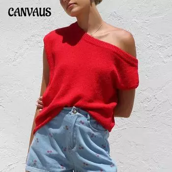 Женский новый вязаный летний свитер-пуловер S чёрный