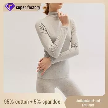 Женский облегающий хлопковый зимний теплый базовый слой со средней горловиной XXL (120-130 jin)