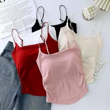 «Женский облегающий жилет Sweet & Spicy на бретелях со складками, нагрудными вкладышами и стильным дизайном спинки для лета» One Size (40-65 kg)