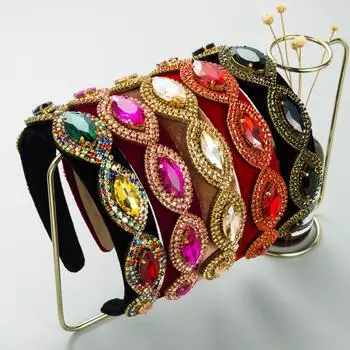 Женский ободок для волос со стразами Super Flash, головной убор в стиле барокко, головной убор с небольшим ароматом OneSize чёрный