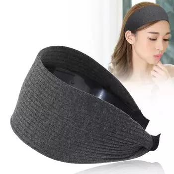 Женский обруч для волос, однотонный, эластичный, широкий, головной убор, корейский стиль, тканевая повязка на голову темно-серого