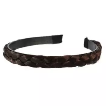 Женский обруч из химического волокна, синтетический парик, плетеная повязка на голову, повязка на голову, повязка на голову темно-коричневого