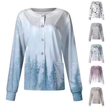 Женский однобортный защитный комбинезон с длинным рукавом и карманом, рабочий воротник-стойка, кардиган, куртка, топ L серый