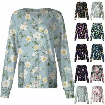 Женский однобортный защитный комбинезон с длинным рукавом и карманом, рабочий воротник-стойка, кардиган, куртка, топ XXL чёрный