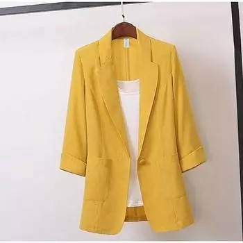 Женский однослойный костюм на весну и осень с семью рукавами, верхняя свободная повседневная куртка, куртка средней длины, большого размера 4XL