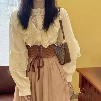 Женский однотонный элегантный пояс на талии с кружевом, корректирующий фигуру, шнуровка, темпераментный пояс на талию 60-80 CM красный